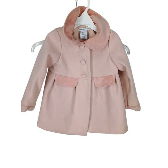 Cupcakes And Cashmere Girls Pink Wool Blend Dress Coat With Peter Pan Collar & B - Picture 1 of 6